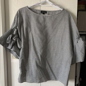 NWOT Striped Blouse with Tie Sleeves